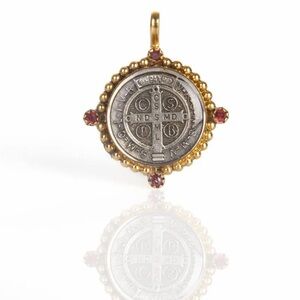Virgins Saints & Angels San Benito Bespoke Gold Medallion Red Magma NWT